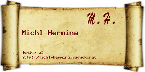 Michl Hermina névjegykártya